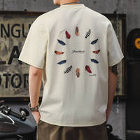 Nouveau T-shirt tricoté imprimé à manches courtes pour homme 2025 – Coupe régulière américaine et japonaise, col rond doublement cousu, décontracté et respirant