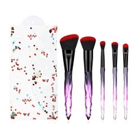 10 buah Harga bagus bubuk bulu sintetis kuas perona pipi Foundation set kuas rias kristal