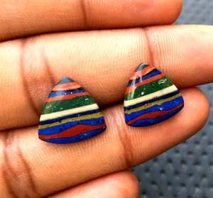 2pcs Smooth Triangle Cabochons Unique Natural <b>Rainbow</b> Calcsilica Gemstones for DIY <b>Bracelet</b> Necklace Jewelry Making Stone Beads - Product Image 5