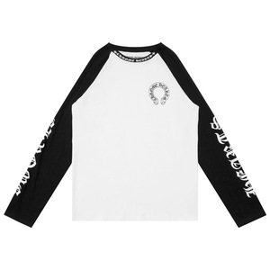 <span class=keywords><strong>Camiseta</strong></span> de Manga Larga Transpirable de 300 Gramos, <span class=keywords><strong>100</strong></span>% Algodón Tejido, con Estampado de Cruz y Herradura en Sánscrito, Estilo Hip Hop, para Hombre y <span class=keywords><strong>Mujer</strong></span>, Colección Chromed Hearts 24SS - Product Image 4