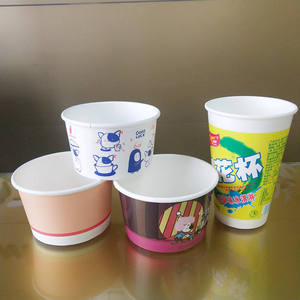 Custom Printed Takeaway Small White Biodegradable 100ml 180ml 500ml 4oz 5oz 8oz 16oz Blank Kraft Paper Snack Ice Cream <b>Cups</b> - Product Image 4