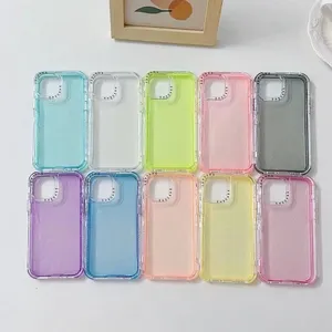 Dreamland 3-In-1 Funda de teléfono celular con purpurina de color sólido para iPhone Samsung Xiaomi