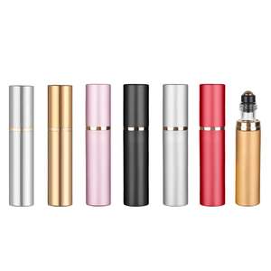 ขายร้อน 5ml อลูมิเนียม Anodized น้ําหอมน้ํามันหอมระเหยนวดน้ํามันขวดม้วนแก้ว - Product Image 2