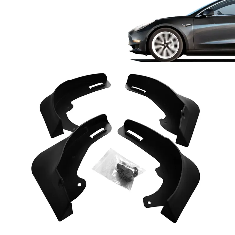 Accesorios para coche, guardabarros versión estándar, sin perforación, negro, 4 unidades, para Tesla Model Y 2021