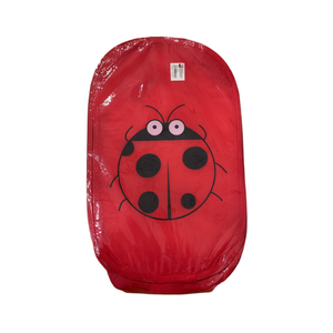 Cartoon Ladybug Laundry Basket Red Plastic Foldable Storage Bag For Kids Clothes - Product Image 1