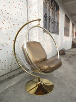 Chaise suspendue de luxe au design spécial, en forme d'œuf à bulles, en métal doré, pour salon et chambre à coucher, idéale pour la détente et le loisir – Offre spéciale