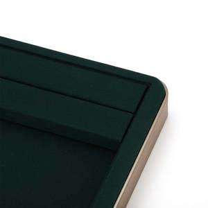 Bandeja de exhibición de joyas de microfibra metálica verde para mostrador, para exhibición de collares, colgantes, anillos, pulseras y dijes - Product Image 6