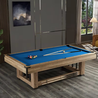 Table de billard de style américain pour usage domestique et commercial, plateau haute densité / marbre, aucun assemblage requis, multifonctionnelle 3-en-1