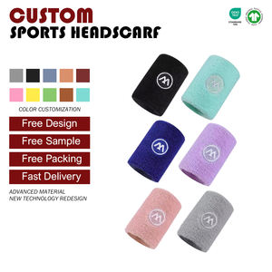 Unisex özel nakış logosu spor bilekliği düz renk pamuklu spor bilekliği ter için sıcak satış - Product Image 3