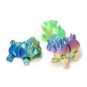 Jouet articulé imprimé en 3D coloré, adorable pug, petit chien, décorations de bureau - Product Image 2