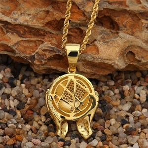 Uomini hip hop Ha Ghiacciato Fuori Del <span class=keywords><strong>Mondo</strong></span> nelle vostre mani terra Ciondoli di diamanti in oro placcato collane all'ingrosso - Product Image 3