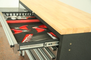 Nhà Máy Cử<span class=keywords><strong>a</strong></span> Hàng Hội Thảo Làm Việc Băng Ghế 10 Ngăn Kéo Màu Đỏ Đen Nhiệm Vụ Nặng Nề Xe Đẩy Công Cụ Tủ - Product Image 6