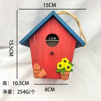 Ornements suspendus artisanaux en bois, Nids d'oiseaux en bois massif pour jardin, Décorations suspendues pour fêtes, Maisons pour oiseaux, Nids d'oiseaux