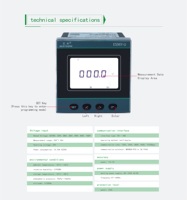EASTSONG ES96Y-U Voltímetro Digital Monofásico de 96x96mm, CA 1000V, Pantalla LCD, RS485 Half-Duplex Modbus RTU, Clase 0.5, IP65