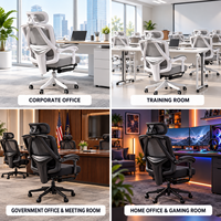 Chaise de bureau commerciale de haute qualité, confortable, avec système de levage en nylon, appui-tête réglable, support lombaire et roulettes en nylon