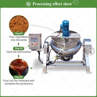 Caramel Cuiseur à confiture Agitateur chaudière à sucre inclinable marmite de cuisson à la vapeur Mixeur machine bouilloire à veste avec mélangeur