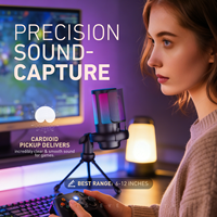 Microphone à condensateur ME6S Type-C avec trépied, micro de gaming RGB, réduction de bruit ENC pour PC de bureau, streaming en direct, filaire