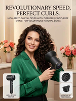 IFINE BLDC 1000W Sèche-cheveux électrique haute vitesse 3-en-1 avec fonctions air froid, chaud et chaud en cycle, concentrateur, diffuseur, en plastique, pour salon et hôtel