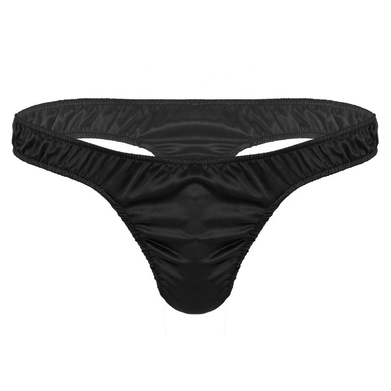 Mens Glossy Bulge Pouch Thongs Underwear