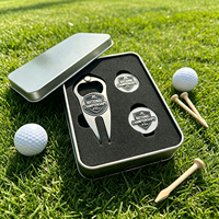 Ensemble cadeau de golf professionnel, outil de réparation de divots en métal moulé sous pression avec logo personnalisé, marqueurs de balle de golf anti-rayures et clips pour chapeau