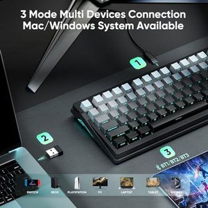 Clavier mécanique sans fil OEM ODM avec écran TFT et bouton rotatif, connexion tri-mode, clavier personnalisé à joint, hotswap, rétroéclairage RGB, pré-assemblé - Product Image 4