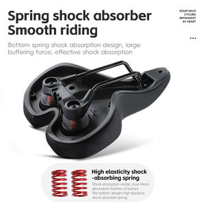 WEST BIKING Sillín de bicicleta MTB Cojín de asiento transpirable hueco Superficie de cuero PU ensanchada Absorción de impacto Sillín de bicicleta - Product Image 3