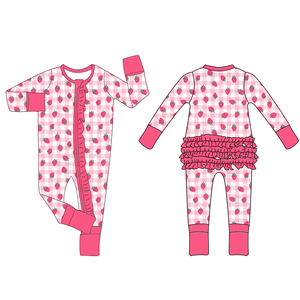 Pakaian Bayi Bahan Bambu Motif Donat, Piyama Bayi Motif Cetak, Romper Bayi Organik Lembut, Piyama Bayi Bahan Bambu - Product Image 3