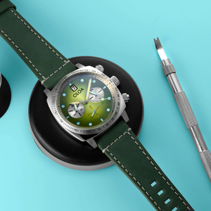 Montre ronde verte CILOA pour homme, multifonctionnelle, de haute qualité, luxueuse, personnalisable, nouveau style, montre à quartz étanche - Product Image 5