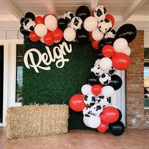 Juego de guirnalda de globos para fiesta de cumpleaños de niños, Kit de arco con estampado de vaca para granja, fiesta de cumpleaños, decoración de fiesta temática de vaca, 1set