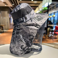 FF4334 Camuflaje Nylon Cubo Sombrero para el sol Ala ancha Apicultura Abeja Velo Gorra Al Aire Libre Mosquito Cabeza Red Verano Sombrero de pesca