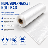 Bolsas de Plástico para Vegetales de Grado Alimenticio, Transparentes, Fáciles de Abrir, Impresas a Medida por el Fabricante, Bolsas de HDPE Perforadas en Rollo para Supermercados