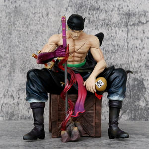Vente en gros 14.5cm PVC Anime Figure pour <span class=keywords><strong>One</strong></span> <span class=keywords><strong>Piece</strong></span> Zoro Assis Posture <span class=keywords><strong>Box</strong></span> Double Têtes Ornement Jouet Décor Collection pour Enfants - Product Image 4
