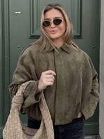 Blouson Bomber Femme Personnalisé en Faux Daim Coupe Courte Ample Style Décontracté Streetwear Automne Hiver Vêtement d'extérieur Fabricant OEM ODM