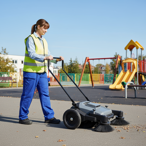 AL920 Estrada ao ar livre sem poder Manual Industrial Floor Cleaning Machine Walk Behind Mão empurrar Floor <span class=keywords><strong>Sweeper</strong></span> para folha - Product Image 1