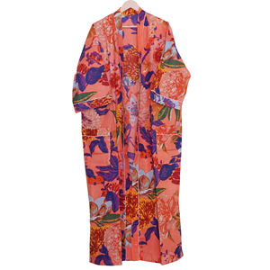 Robe kimono de plage indienne 100 % coton pour femme, peignoir, vêtements de nuit et tenue de détente pour la plage, robe de nuit d'été pour femme - Product Image 5