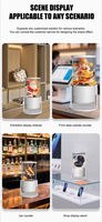 Ventilateur holographique 3D de bureau à 360 degrés avec support de table, affichage holographique LED, contrôle par application Wi-Fi pour comptoir de vente au détail