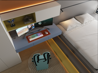 Armoire de chambre d'enfant avec bureau, mobilier moderne pour chambre d'enfant