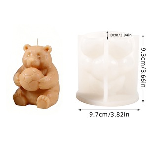 Cartoon Animal Ball Silicone Mold DIY Plaster Mold Lion Bear Eagle Shape For Candle Making Kits - Product Image 5