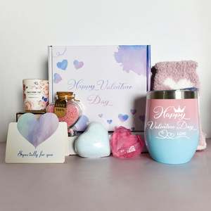Set de Regalo de Lujo en Degradado Rosa y Azul que Incluye Tazas de Cáscara de Huevo, Calcetines y Productos de Baño Exquisitos para Regalo de San Valentín para Mamá/Señoras - Product Image 6