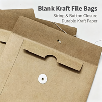 En stock : Enveloppe à documents en papier kraft plat vierge, style Hong Kong, format A4/A3/B4, pochette à documents épaissie pour contrats, type plat (sans soufflet)