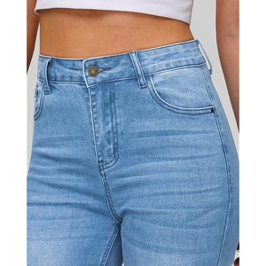 Jean baggy pour <span class=keywords><strong>femme</strong></span> style urbain, coupe harem, jambe large, en modal/coton, décontracté, évasé, délavé moyen - Product Image 5