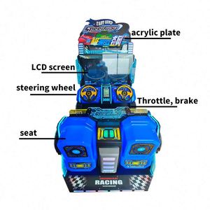 Simulateur de conduite de voiture de course pour enfants, machine de jeu d'arcade automobile, jeux à monnayeur - Product Image 4
