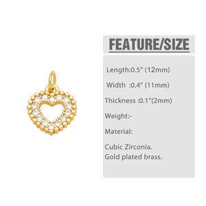 Asjewelry จี้คริสตัล<span class=keywords><strong>แม่มด</strong></span>คริสตัลแบบเรียบง่าย18K จี้หัวใจชุบทองสำหรับสร้อยคอเครื่องประดับทำ2312แบบทำมือ pdtb435 - Product Image 3