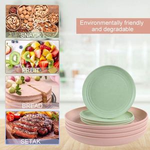 Lot de 4/10 assiettes biodégradables en paille de blé de 8,8 pouces, de qualité alimentaire, avec fourchette à soupe, pour service de table - Product Image 4