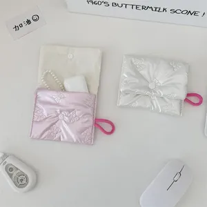 กระเป๋าเครื่องสำอางขนาดเล็กรูปโบว์หวานสำหรับผู้หญิงกระเป๋าใส่เหรียญมีซิปกระเป๋าแต่งหน้าแบบพกพาสำหรับผู้หญิงลิปสติกขนาดเล็ก - Product Image 3