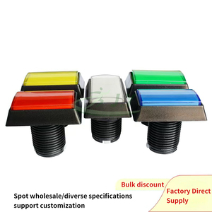 JY Commande en gros personnalisée 49.8x33mm Bouton rectangulaire en plastique à dessus plat et bord incliné, à impression, momentané, avec LED, pour <span class=keywords><strong>jeu</strong></span> vidéo d'arcade, 1 an, anglais - Product Image 2