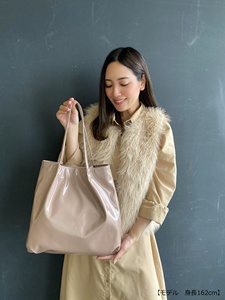 Women's Patent PU <b>Leather</b> Tote Handbag Glossy Shiny Shoulder <b>Bag</b> with Back Zipper Pocket Large Capacity Daily Handbag - Product Image 4
