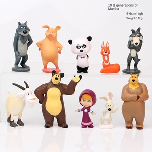 Muñeco de peluche artesanal de 10 cm de Masha y Misha, modelo de oso pardo de segunda generación, adorno de dibujos animados para hornear, hecho de plástico con personajes de <span class=keywords><strong>Frozen</strong></span> - Product Image 1