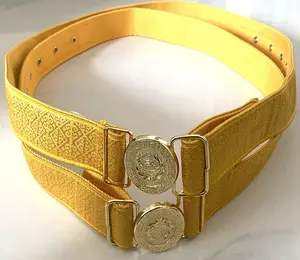Yiwu Direct Manufacturer Yellow color Embroidery and polyester belt for Kazakhstan country