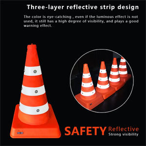 Maßgefertigte Teleskopische Verkehrskegel Zusammenklappbare Ausziehbare Ferngesteuerte Verkehrskegel Straßensicherheit Verkehrswarnkegel - Product Image 2